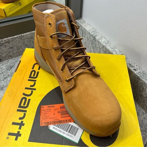NWB Carhartt Men's Force 5 in. Work Boots - Nano Composite Toe - Wheat - Sz 12 - Picture 3 of 6